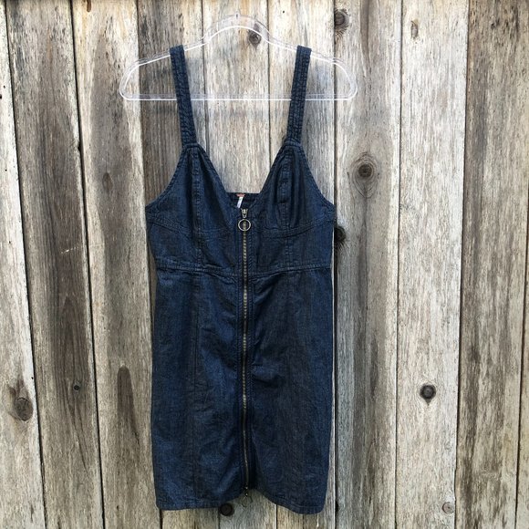 Free People Denim Dress Bustier Body Con Dress - Picture 2 of 11
